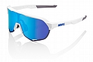 100% S2 Sunglasses Matte White - HiPER Blue Multilayer Mirror Lenses