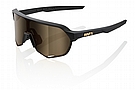 100% S2 Sunglasses Matte Black - Soft Gold Mirror Lenses