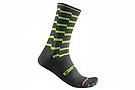 Castelli Mens Unlimited 18 Sock Dark Gray/Electric Lime
