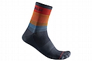 Castelli Mens Scia 12 Sock Red/Orange-Dark Steel Blue