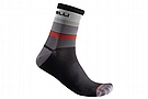 Castelli Mens Scia 12 Sock Gray/Dark Gray-Red-Black
