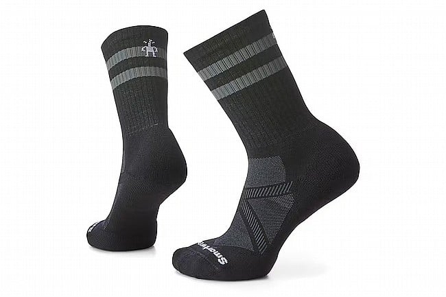 Smartwool Mens Athletic Stripe Crew Socks Black