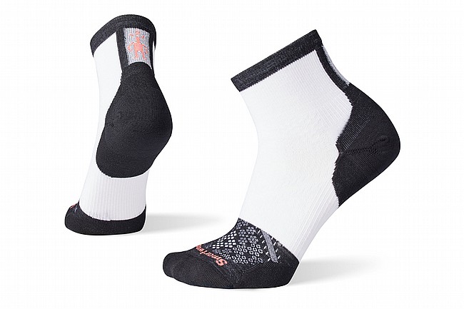 Smartwool Womens Cycle Zero Cushion Ankle Socks Black/White