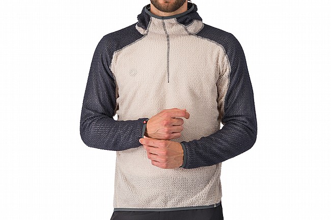 Castelli Mens Alpha Fleece Hoodie Silver Grey/Dark Grey