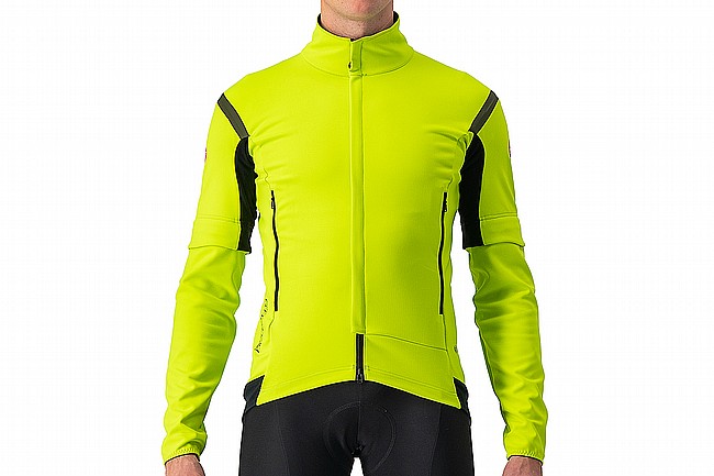 Castelli Mens Perfetto RoS 2 Convertible Jacket Electric Lime/Dark Gray