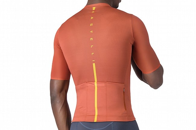 Castelli Mens Drittone Logo Jersey Paprika/Mango Mojito
