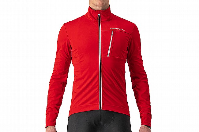 Castelli Mens Go Jacket Red/Silver Gray