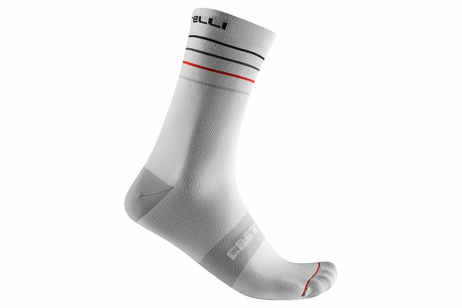 Castelli Mens Endurance 15 Sock White/Black-Red