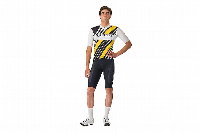 Castelli Mens Heritage Jersey Black/White-Yellow