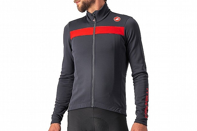 Castelli Mens Puro 3 Jersey FZ Dark Gray/Red Reflex