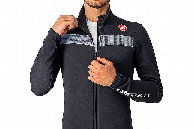 Castelli Mens Puro 3 Jersey FZ Light Black/Silver Reflex