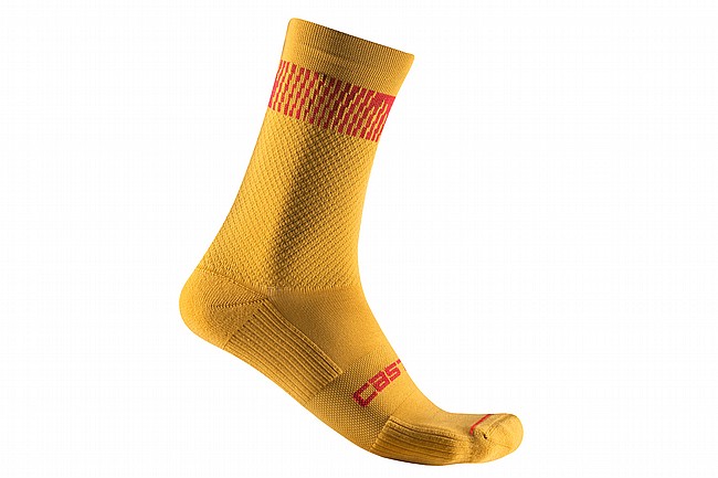 Castelli Unlimited 18 Sock  Goldenrod/Rich Red