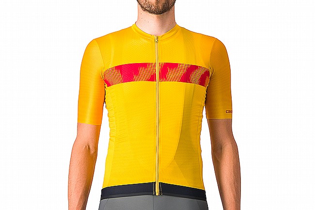 Castelli Mens Unlimited Endurance Jersey Goldenrod/Rich Red