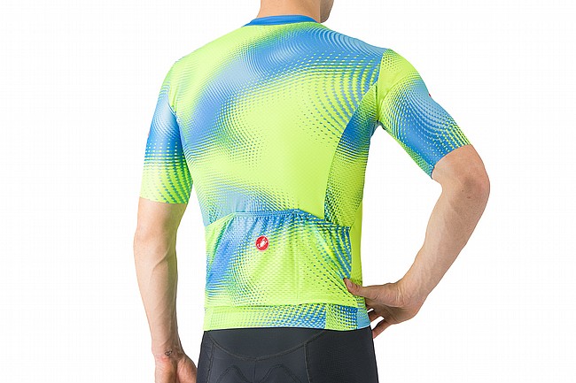 Castelli Mens Vortice Jersey Aquamarine/Electric Lime