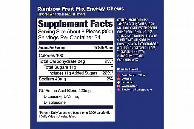 GU Energy Chews (Box of 12) Rainbow