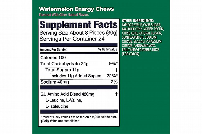 GU Energy Chews (Box of 12) Watermelon