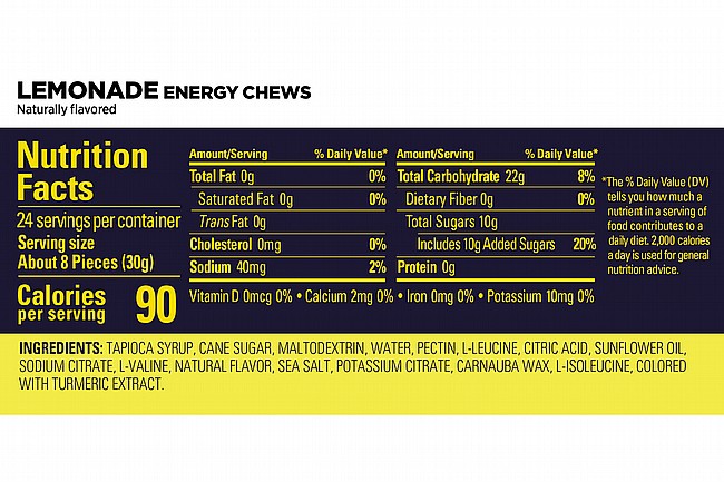 GU Energy Chews (Box of 12) Lemonade