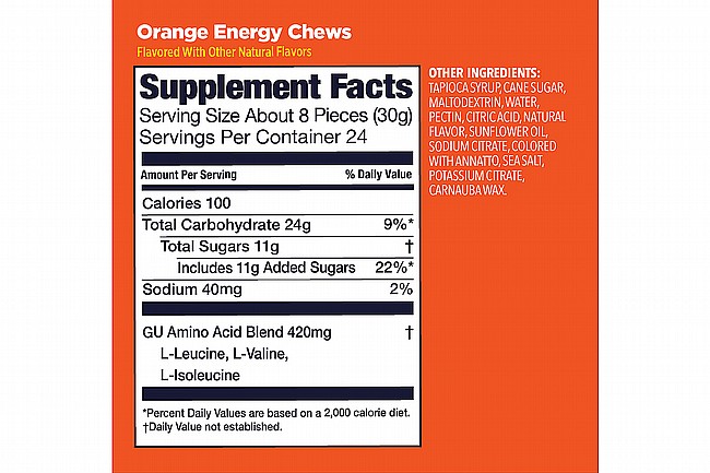 GU Energy Chews (Box of 12) Orange