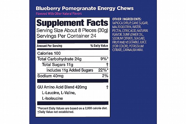 GU Energy Chews (Box of 12) Blueberry Pomegranate 