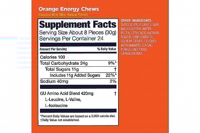 GU Energy Chews (Box of 12) Orange