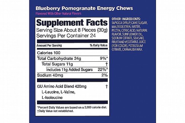 GU Energy Chews (Box of 12) Blueberry Pomegranate 