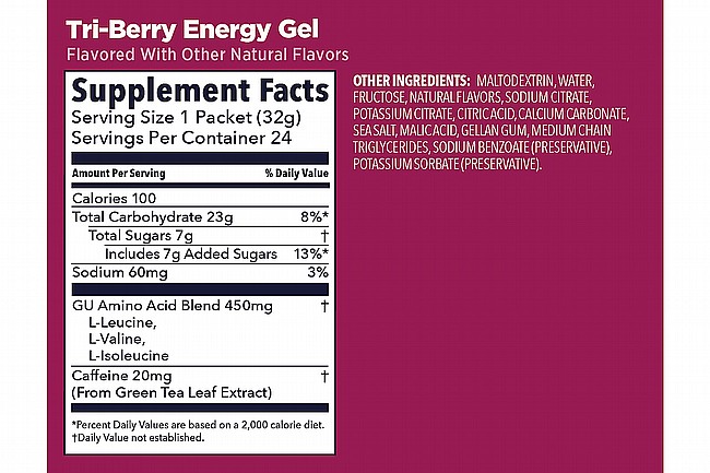 GU Energy Gels (Box of 24) Tri Berry w/ caffeine