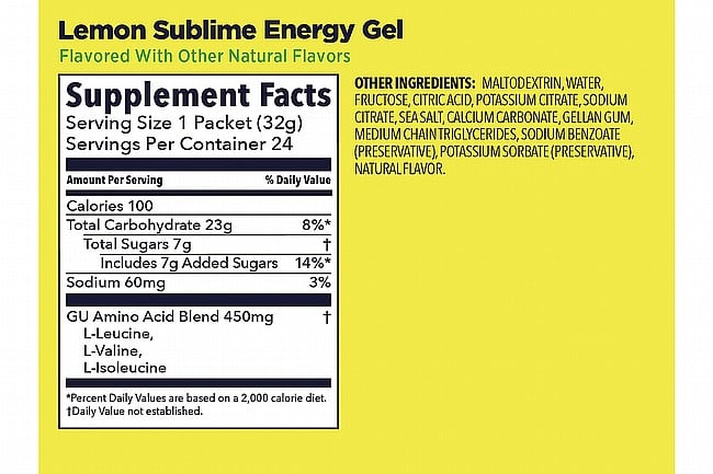 GU Energy Gels (Box of 24) Lemon Sublime