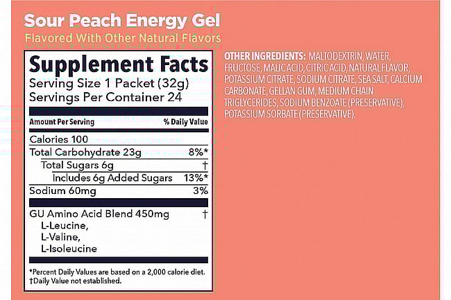GU Energy Gels (Box of 24) Sour Peach