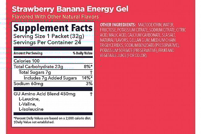 GU Energy Gels (Box of 24) Strawberry Banana 