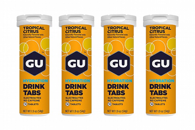 GU Hydration Drink Tabs Box of 4 Tubes Tropical Citrus