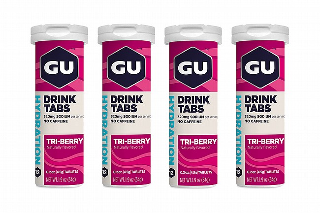 GU Hydration Drink Tabs Box of 4 Tubes Tri-Berry