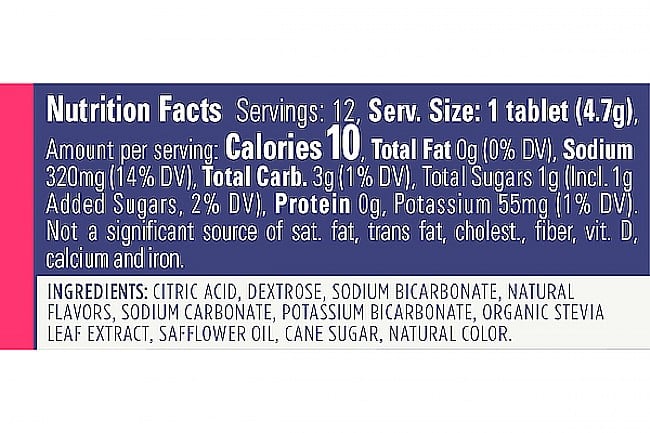 GU Hydration Drink Tabs (12 Servings) Nutrition Facts