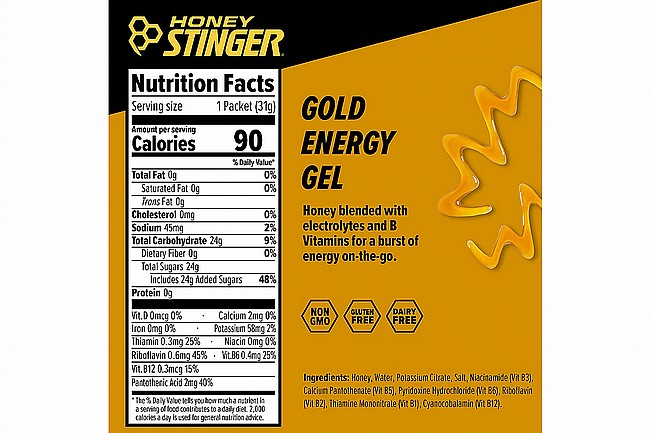Honey Stinger Classic Energy Gels (Box of 24) Gold