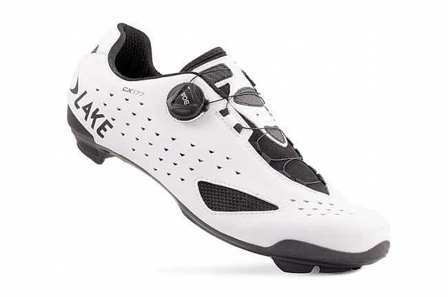 Lake CX177-X Wide Road Shoe White / Black