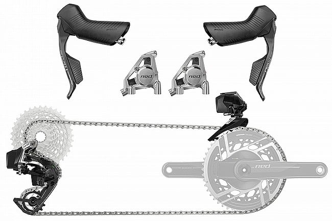 SRAM RED AXS E1 Electronic HRD 12-Speed Groupset No Karoo - 160mm Rotors