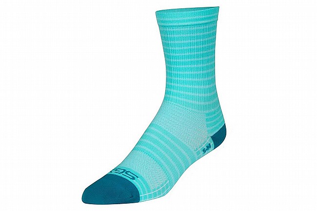 Sock Guy SGX 6" Stripes Sock Aqua Stripes