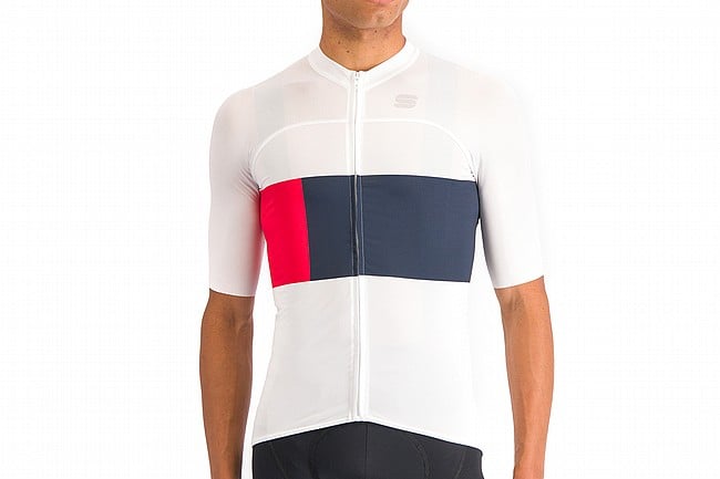 Sportful Mens Snap Jersey White/Galaxy Blue/Red