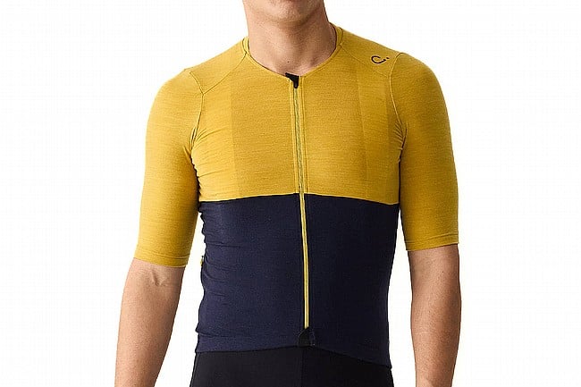 Velocio Mens Merino Luxe Colorblock Jersey  Sulphur/Navy