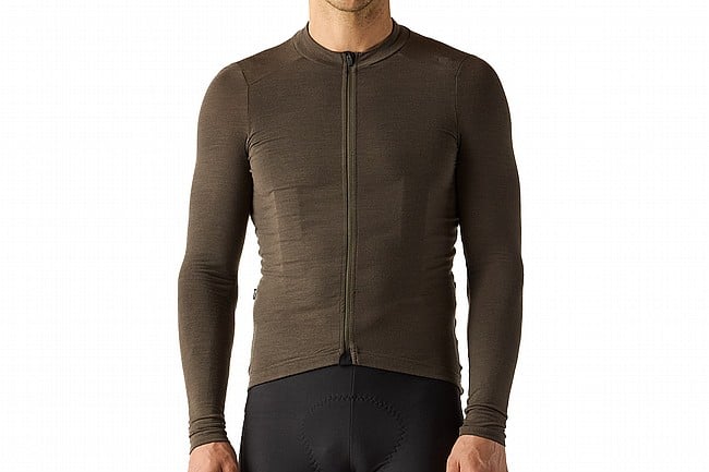 Velocio Mens Luxe Merino Long Sleeve Jersey Black Olive