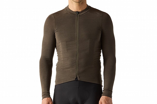 Velocio Mens Luxe Merino Long Sleeve Jersey Black Olive