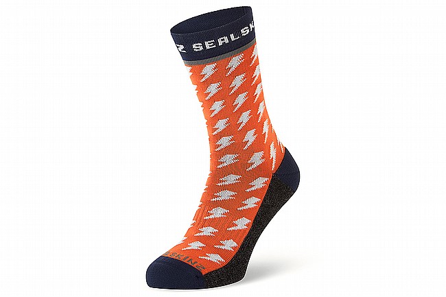 SealSkinz Rudham Mid Length Meteorological Active Sock Orange/Cream/Navy