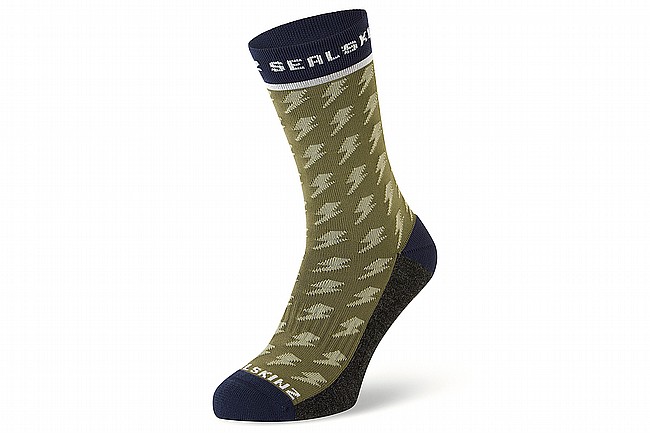 SealSkinz Rudham Mid Length Meteorological Active Sock Olive/Navy/Cream