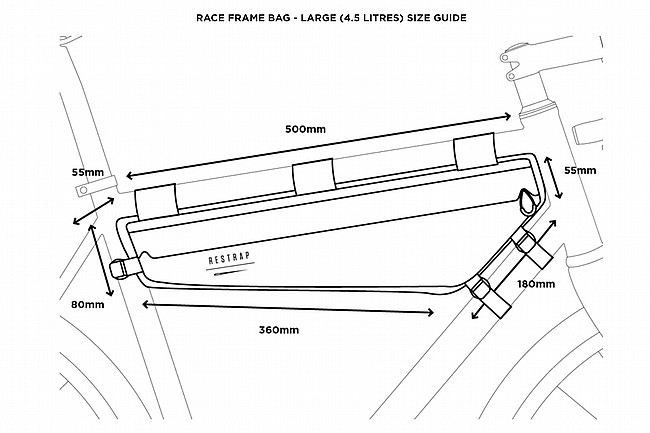 Restrap Race Frame Bag Black - Large (4.5L)