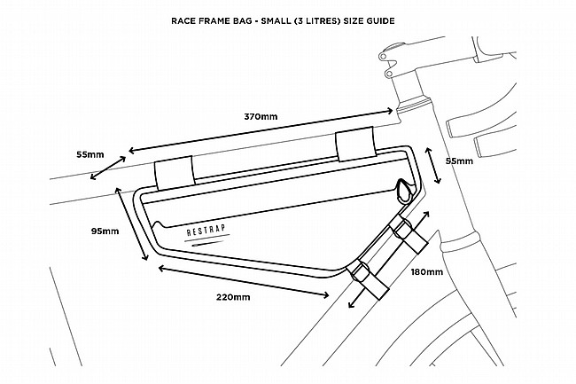 Restrap Race Frame Bag Black - Small (3.0L)