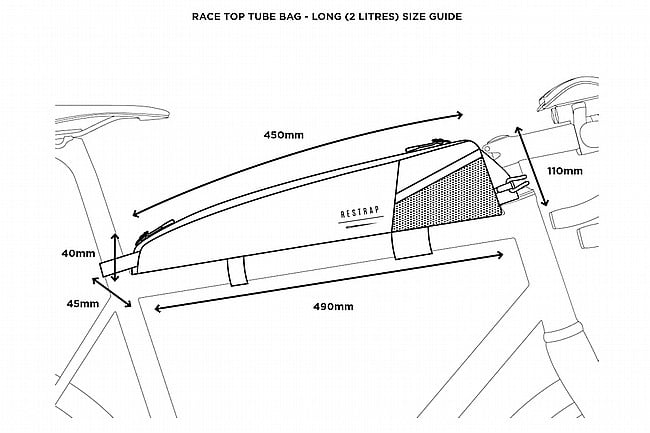 Restrap Race Top Tube Bag Black - Long (2L)