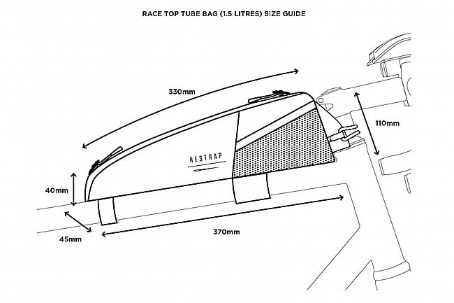 Restrap Race Top Tube Bag Black - Regular (1.5L)
