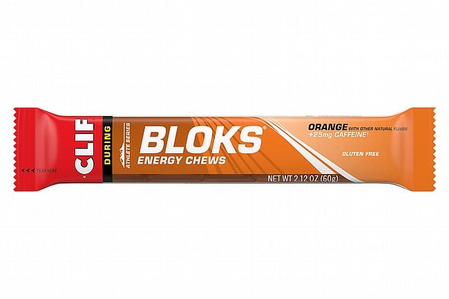 Clif Shot Bloks Energy Chews (Box of 18) Orange w/ Half Shot Caffeine