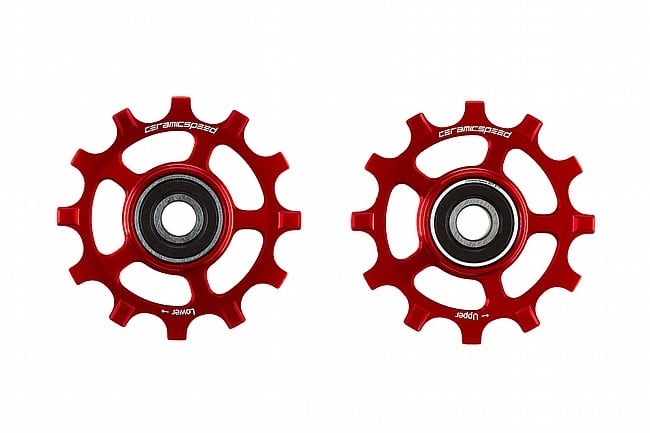 Ceramic Speed SRAM AXS Road 12s NW Pulley Wheels Red - 12T Narrow Wide
