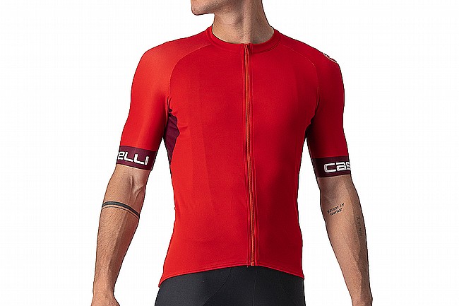 Castelli Mens Entrata VI Jersey Red/Bordeaux-Ivory
