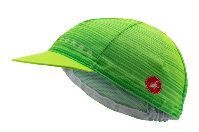 Castelli Rosso Corsa Cycling Cap Electric Lime